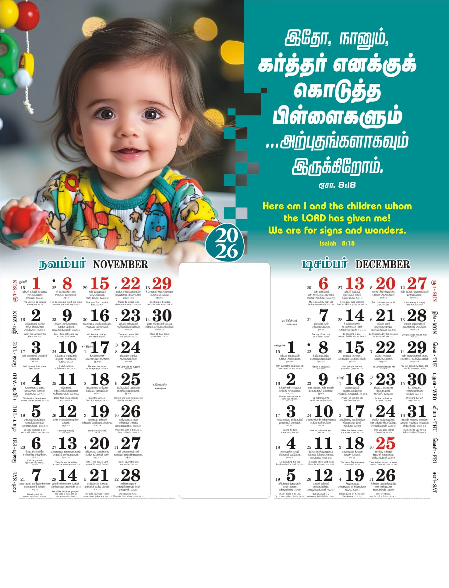Babies calendar