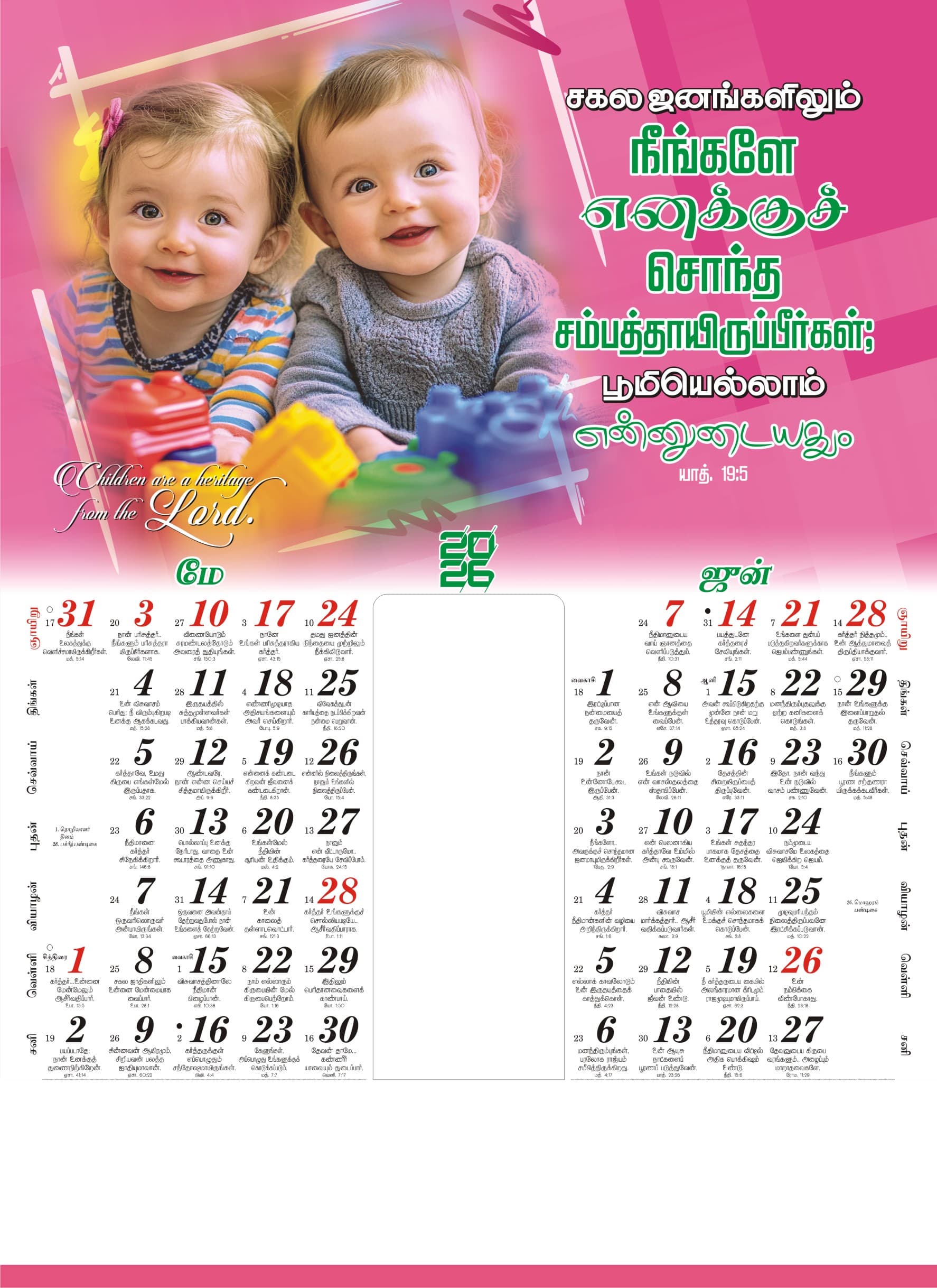 Babies calendar