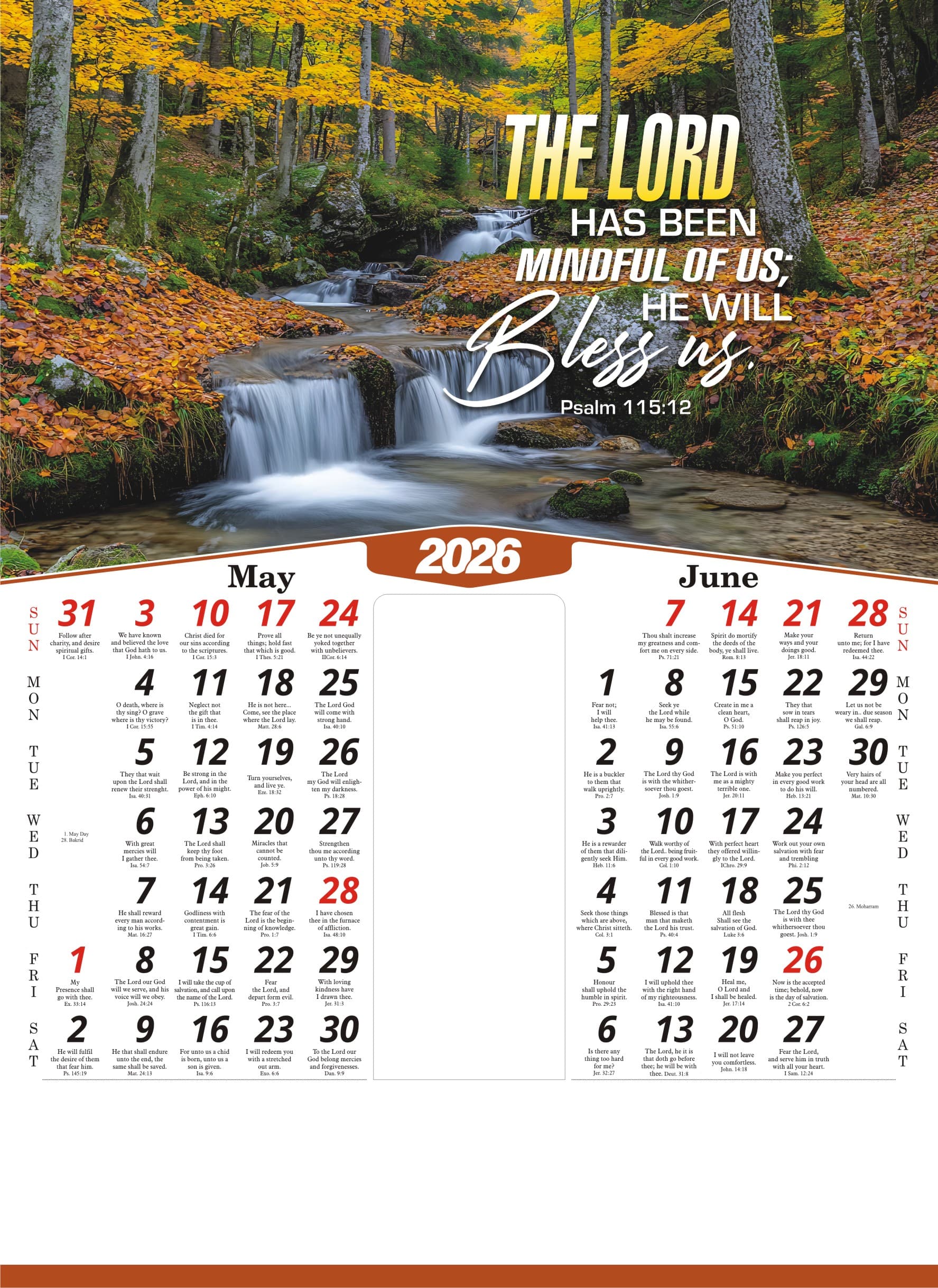 Scenery calendar