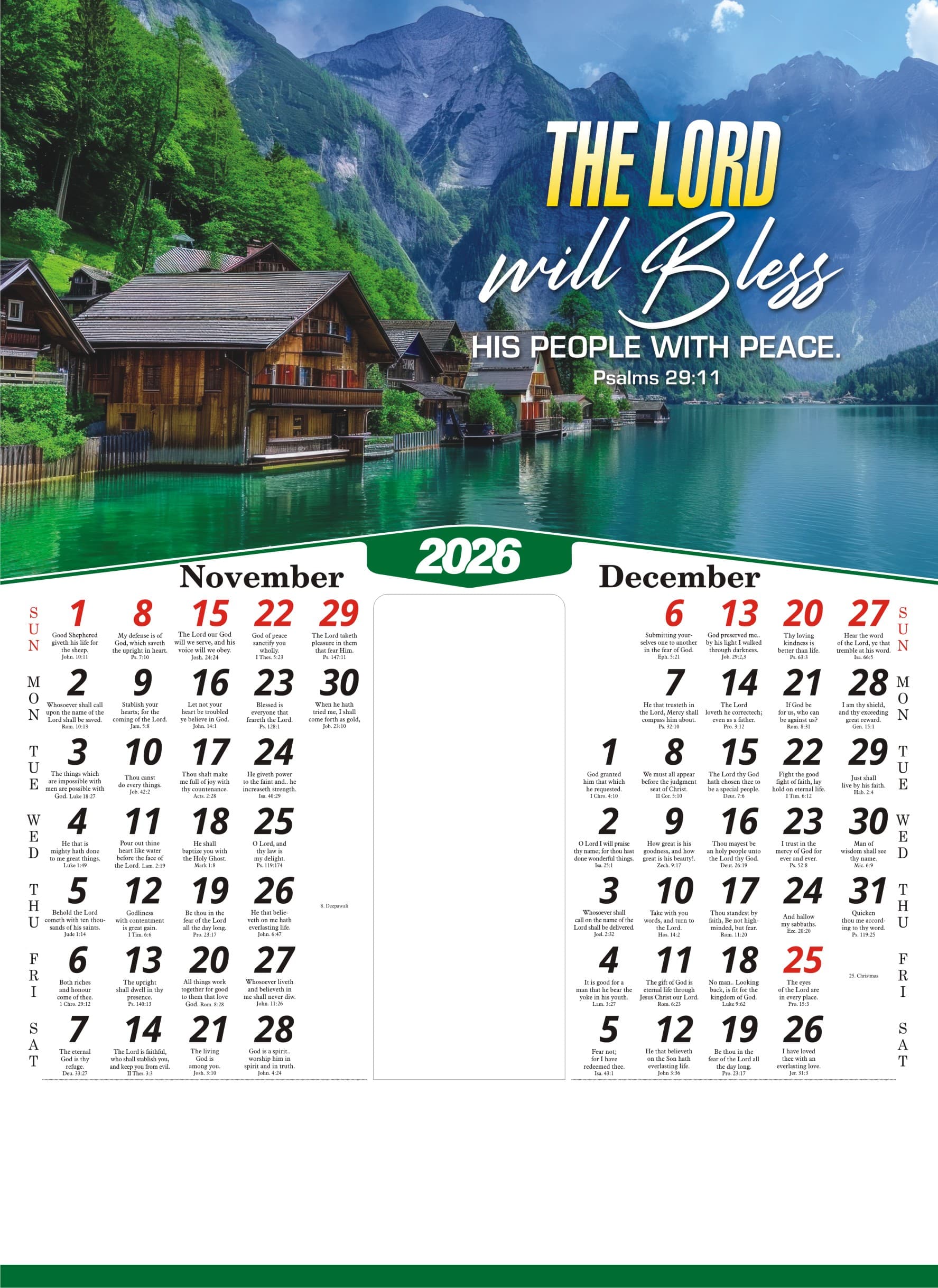 Scenery calendar